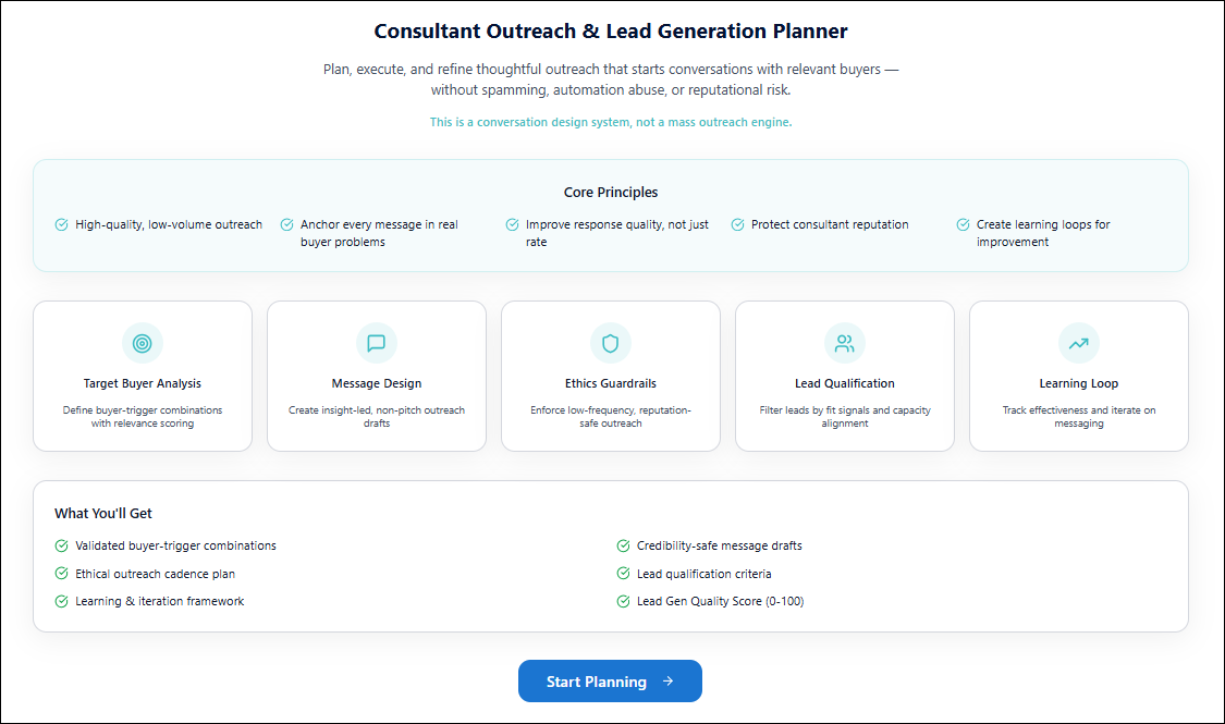 Consultant Outreach & Lead Generation Planner – Techno PM - Project Management Templates Download