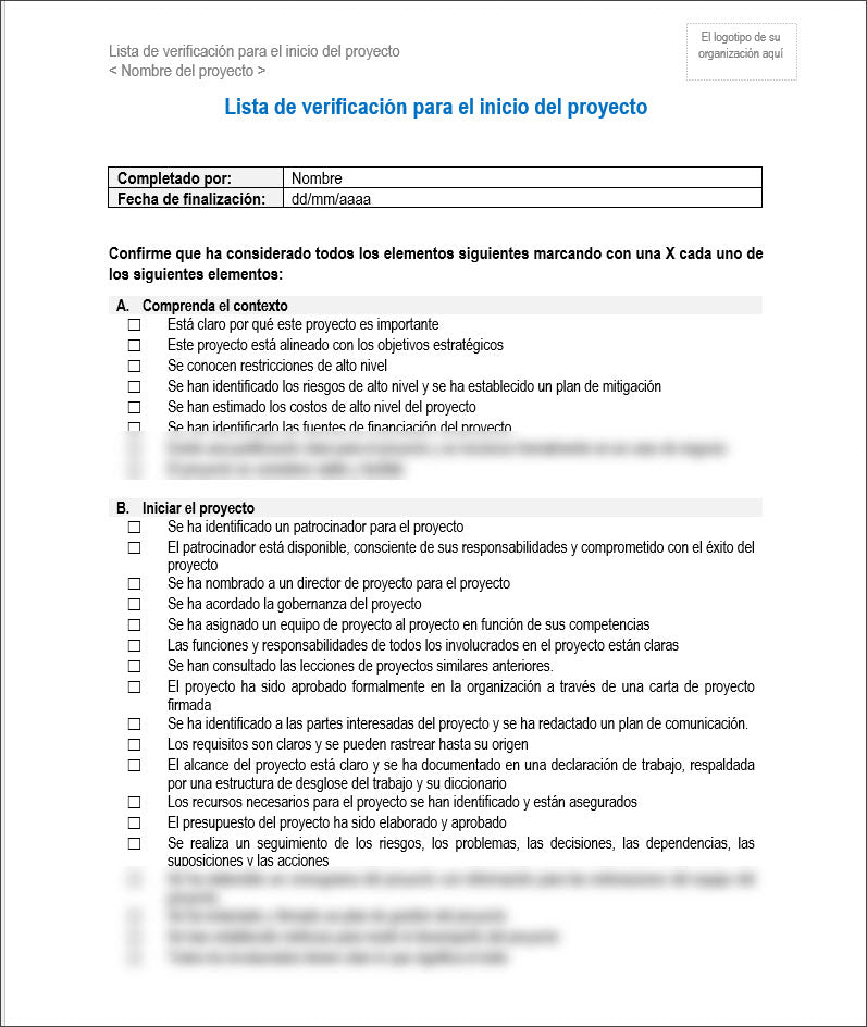 Project Starter Kit - Project Initiation Checklist