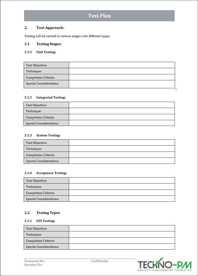 Test Plan Template