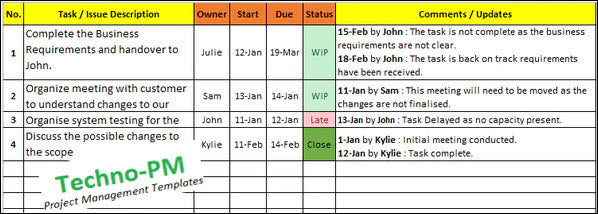 Excel Task Tracker Template Downloads : 6 Samples