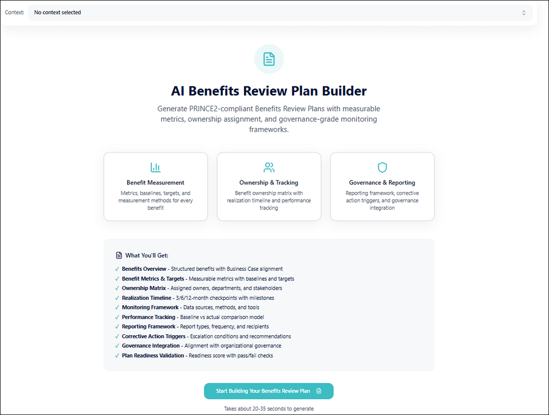 AI Benefits Review Plan Builder