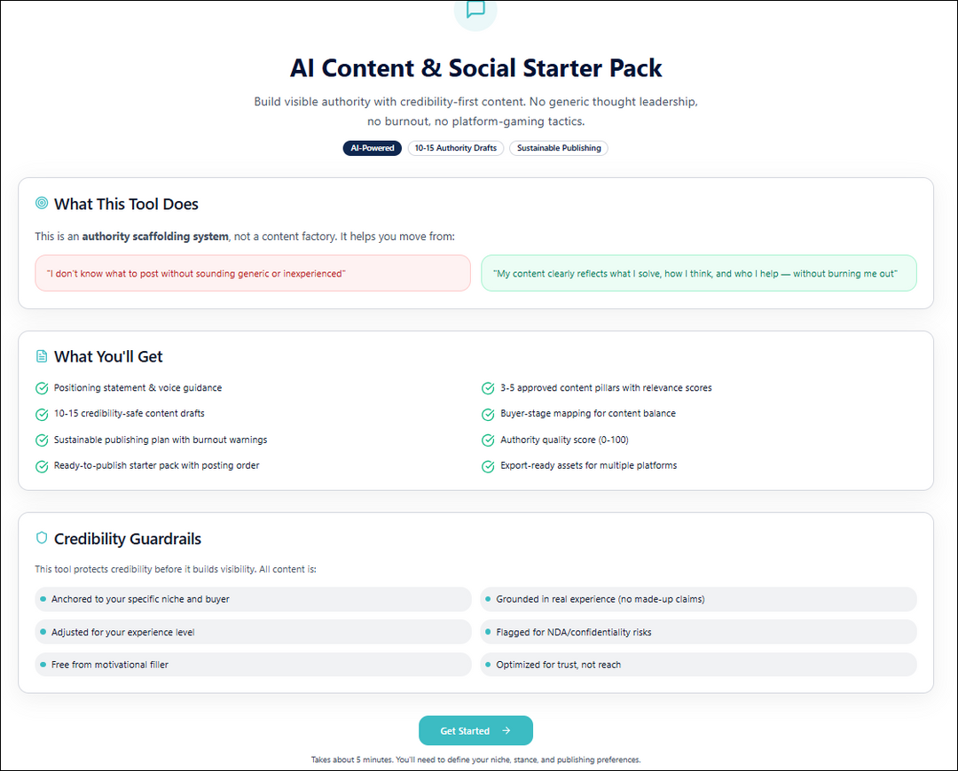 AI Content & Social Starter Pack
