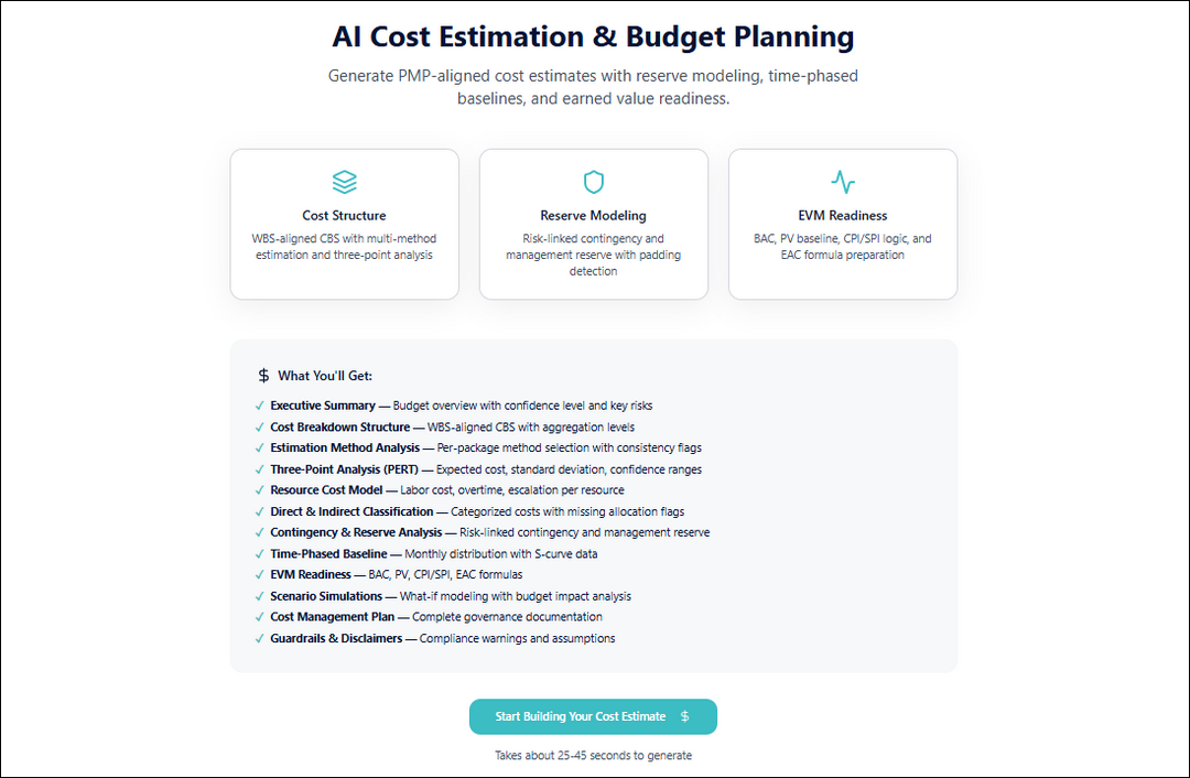 AI Cost Estimation & Budget Planning