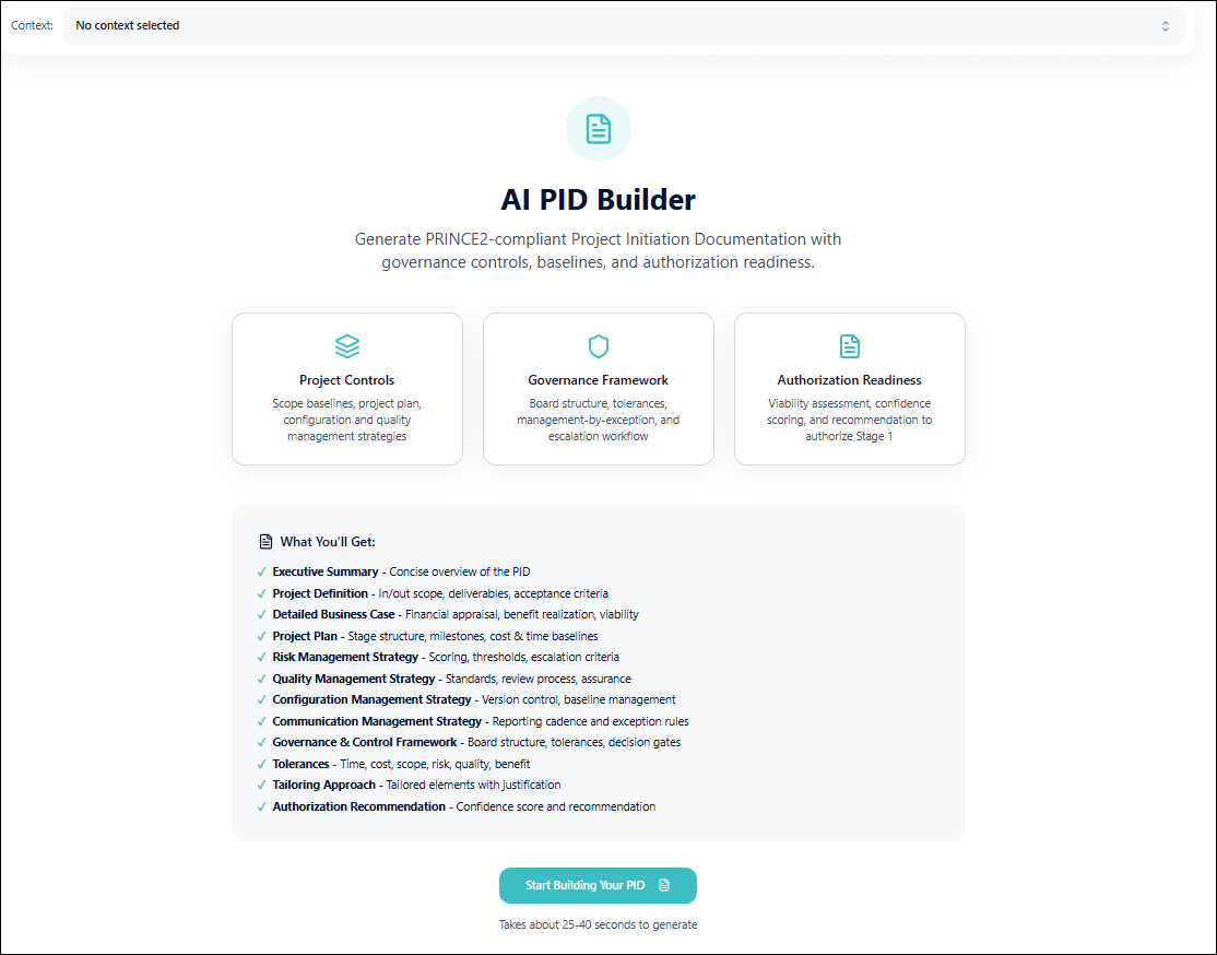 AI PID Builder – Techno PM - Project Management Templates Download