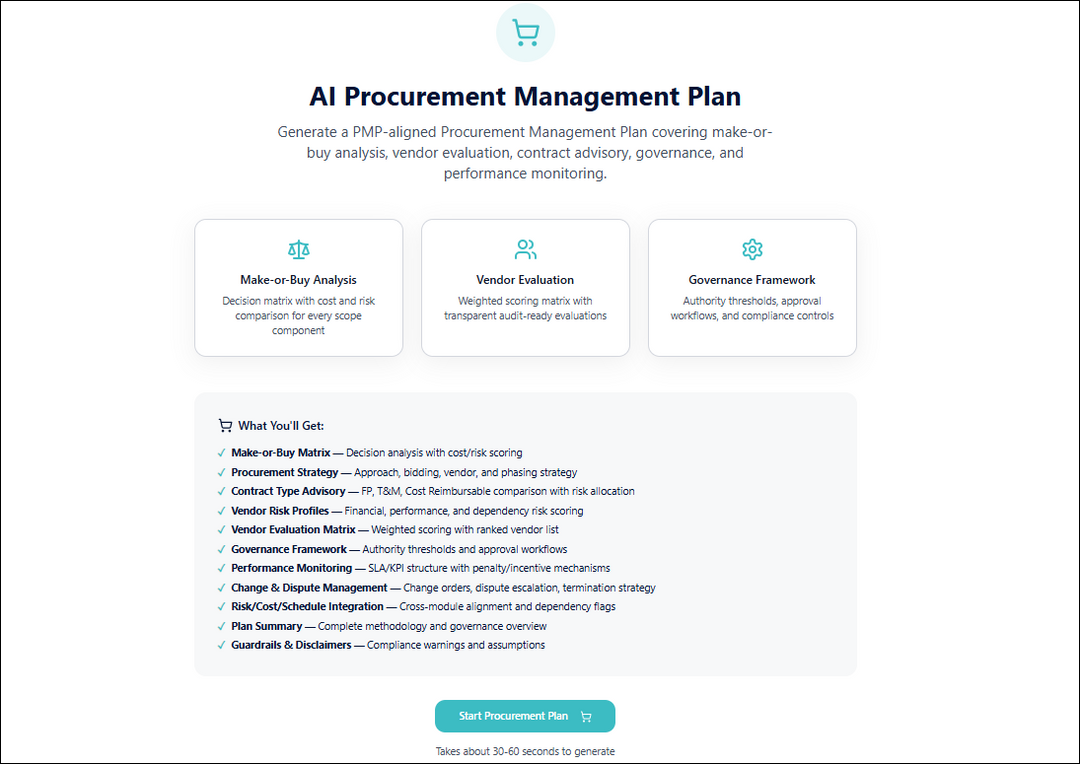 AI Procurement Management Plan