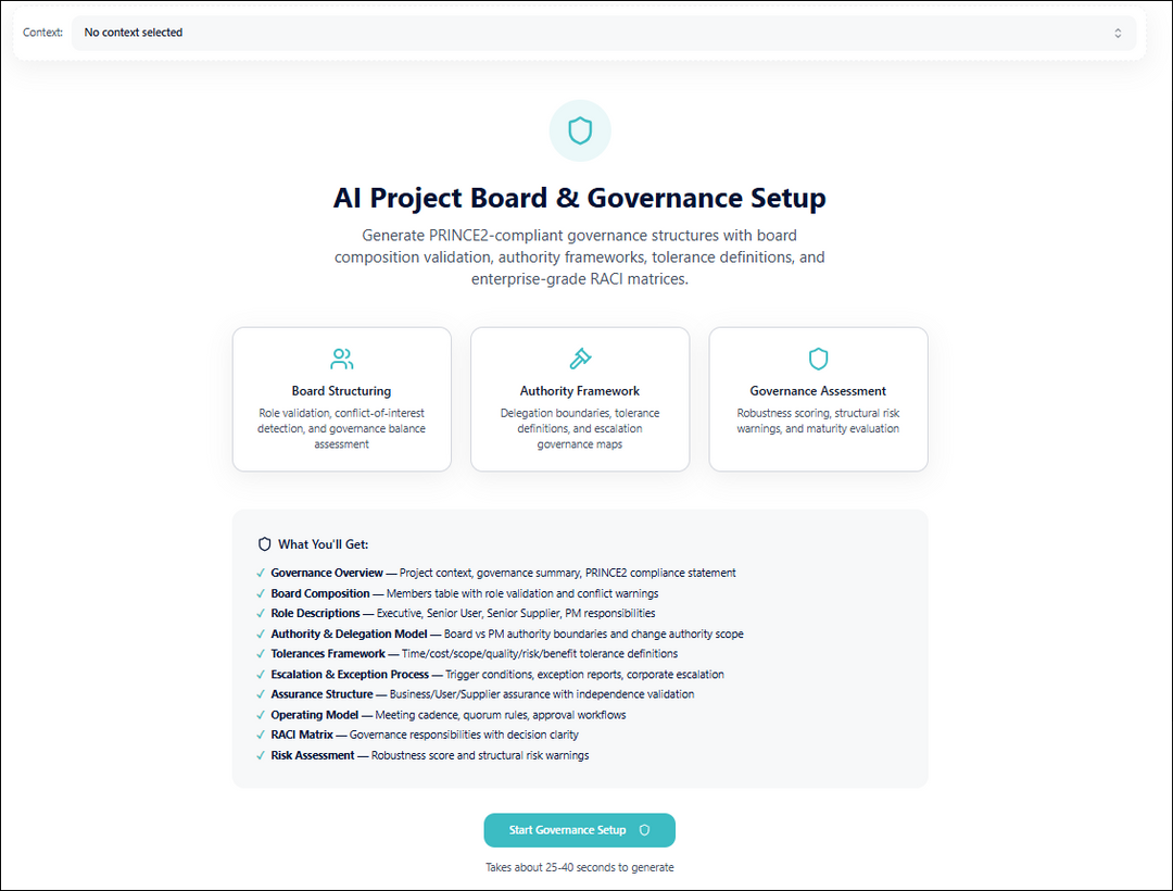 AI Project Board & Governance Setup