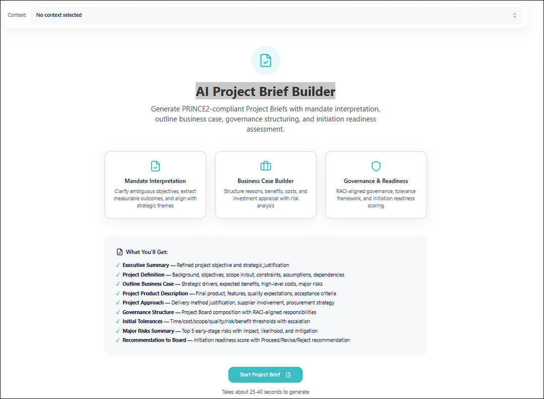 AI Project Brief Builder