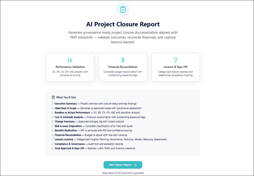 AI Project Closure Report