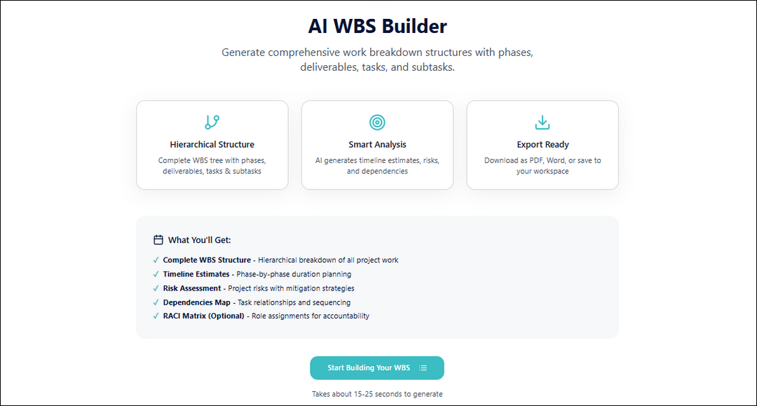 AI WBS Builder