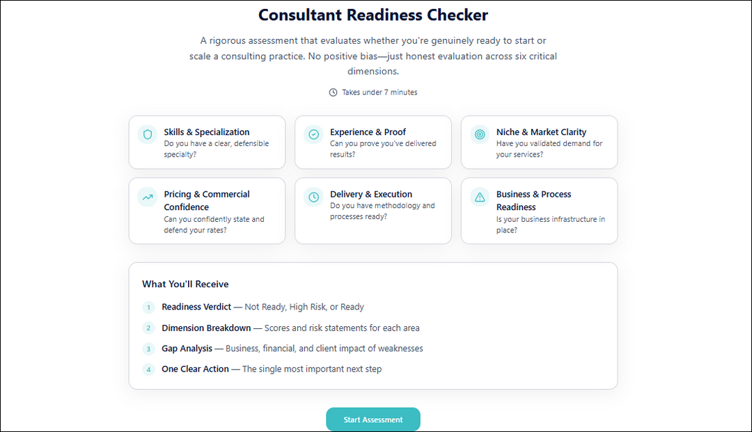 Consultant Readiness Checker