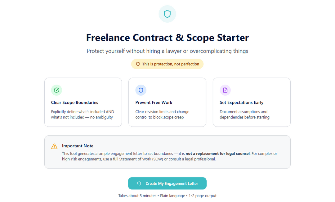 Freelance Contract & Scope Starter