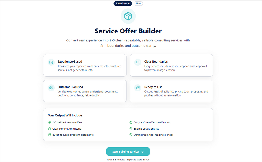 Service Offer Builder