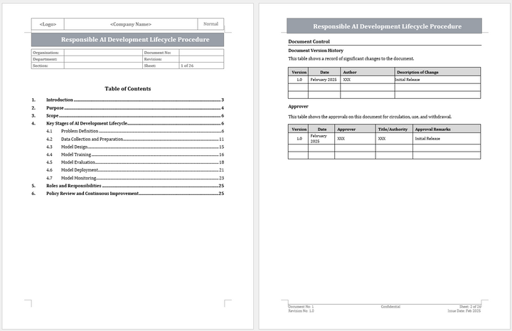 ISO 42001 Toolkit & AI Governance Framework | AIMS ISO AI Compliance Templates | Free Sample Download
