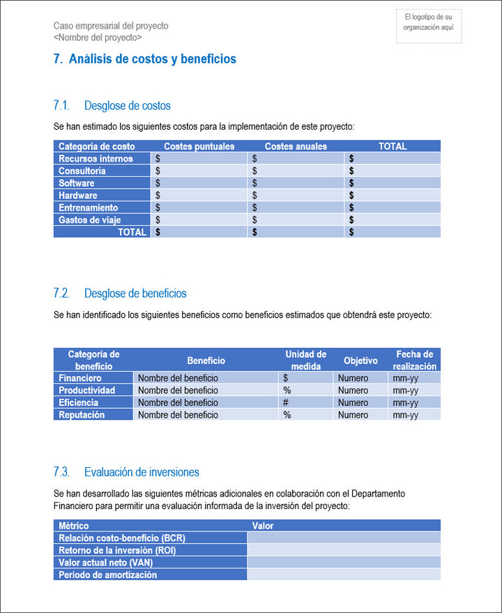 Project Starter Kit - Project Business Case