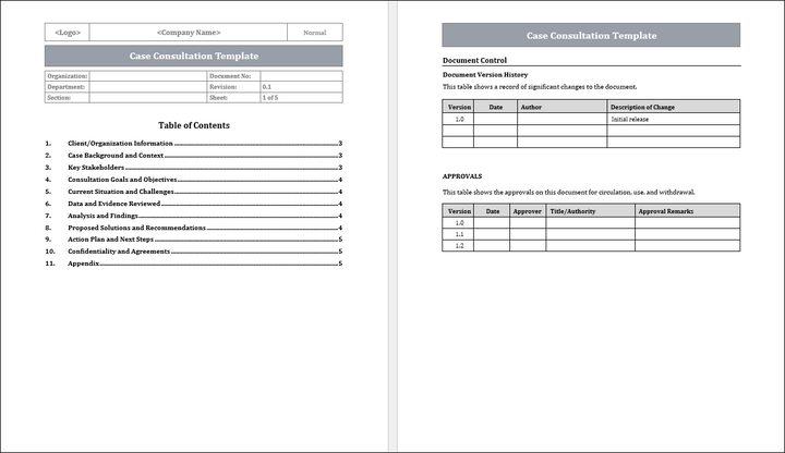 Case Consultation Template Free Download