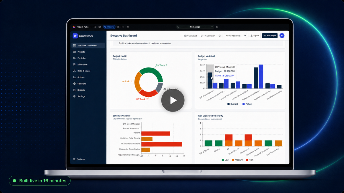 AI app build webinar screenshot