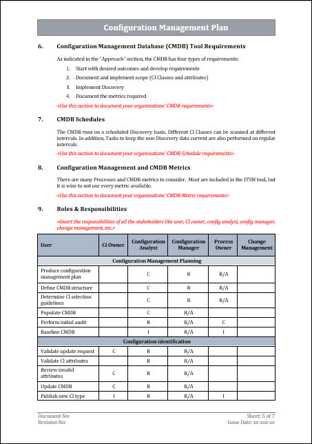 Cmdb Project Plan Project Configuration Management Pack – Techno PM - Project Management ...