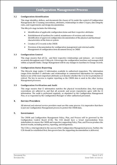 Configuration File Template Project Configuration Management Pack – Techno PM - Project Management ...