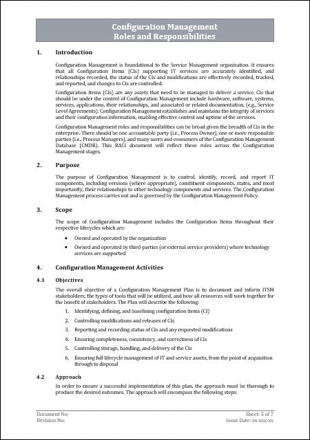 Configuration Management Checklist Project Configuration Management Pack – Techno PM - Project Management ...