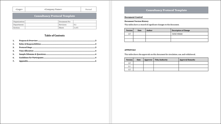 Consultancy Protocol Template Free Download