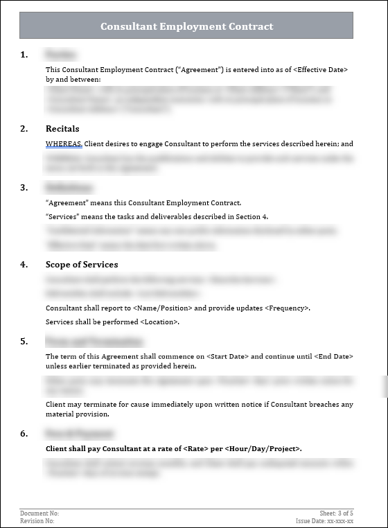 FREE Consultant Employment Contract Template

