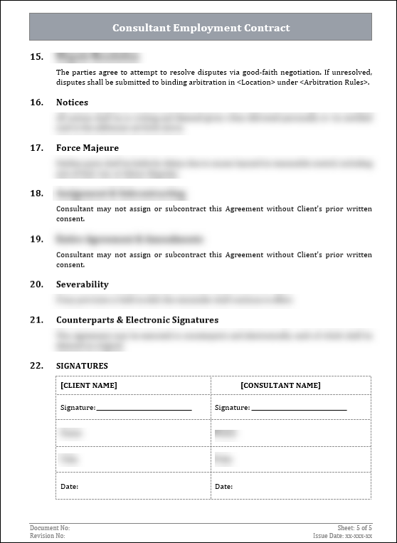 FREE Consultant Employment Contract Template

