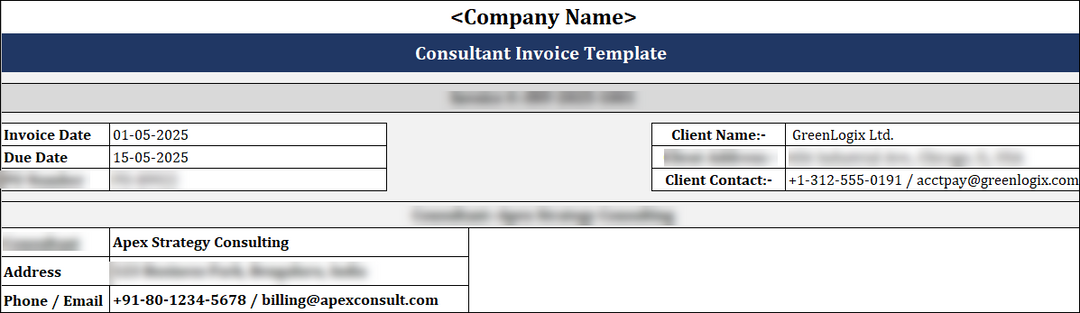 FREE Consultant Invoice Template 