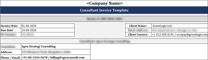 FREE Consultant Invoice Template 