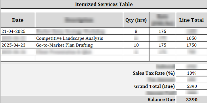 FREE Consultant Invoice Template 