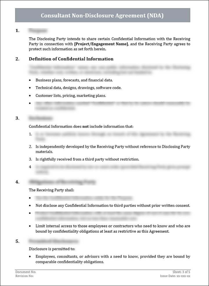 FREE Consultant Non-Disclosure Agreement (NDA) Template