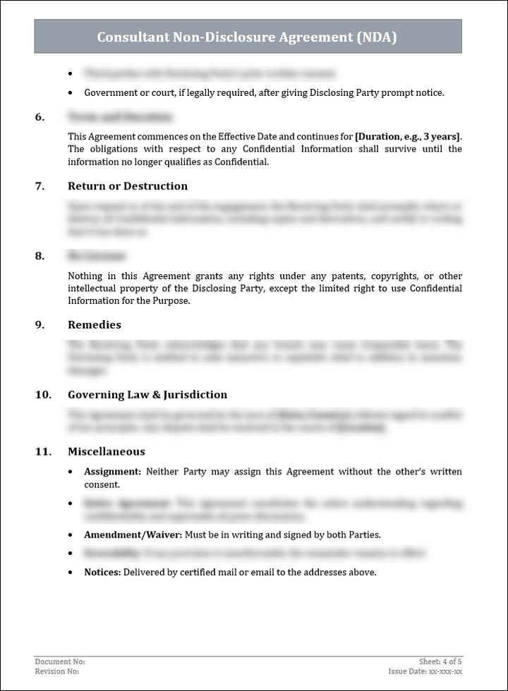 FREE Consultant Non-Disclosure Agreement (NDA) Template