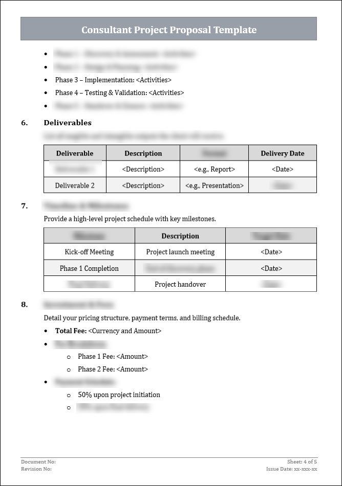 Consultant Project Proposal Template Free Download 