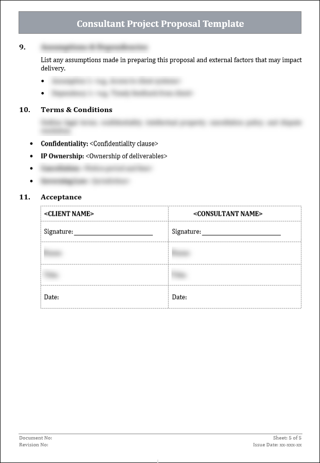 Consultant Project Proposal Template Free Download 