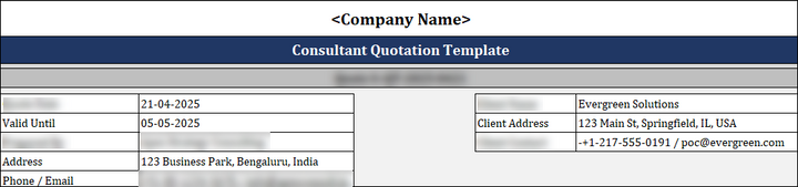 FREE Consultant Quotation Template