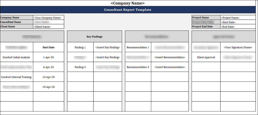 Consultant Report Template Free Download