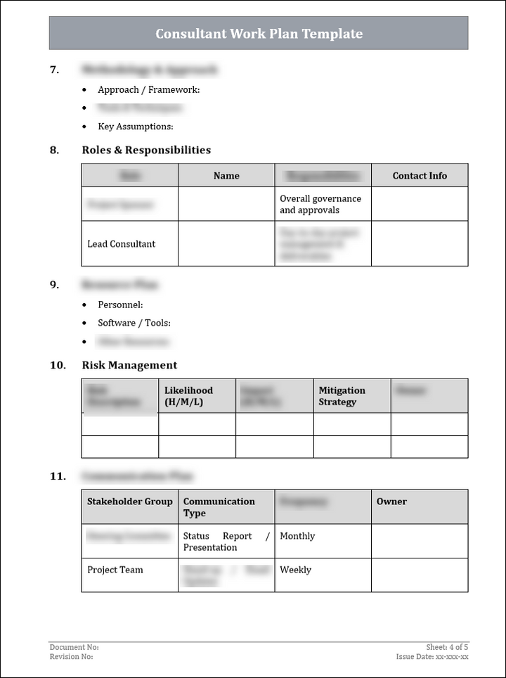 FREE Consultant Work Plan Template