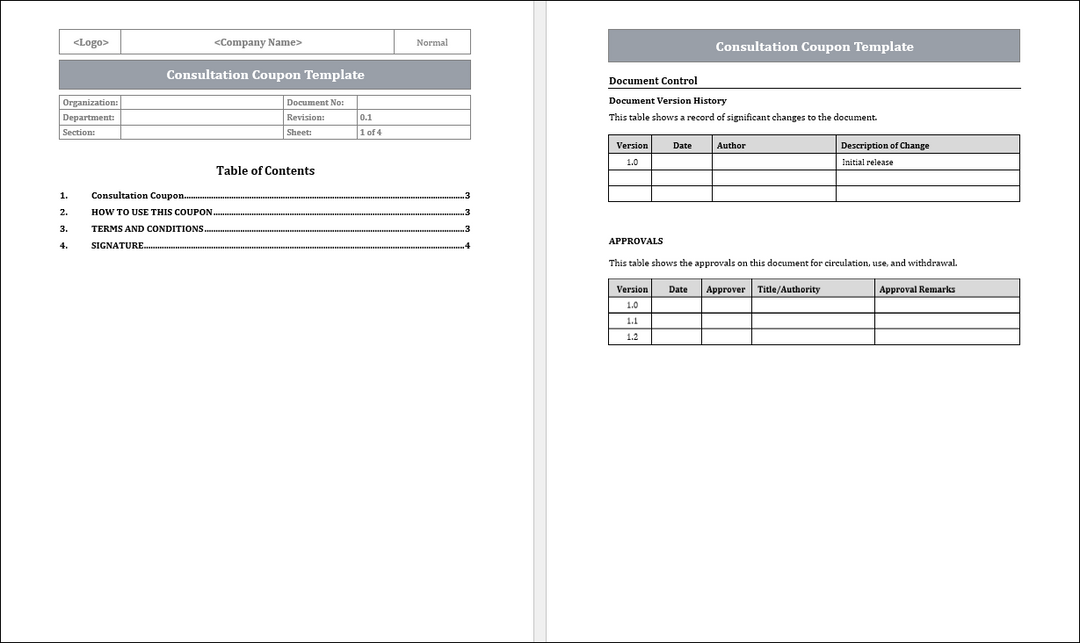 Consultation Coupon Template Free Download
