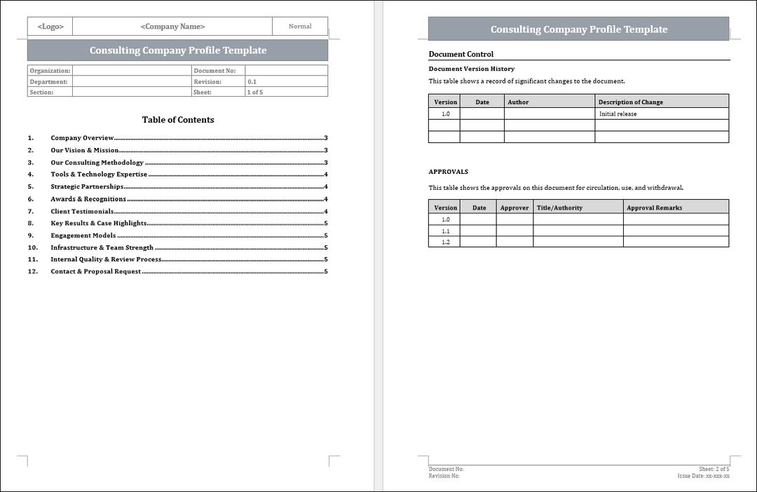 Consulting Company Profile Template
