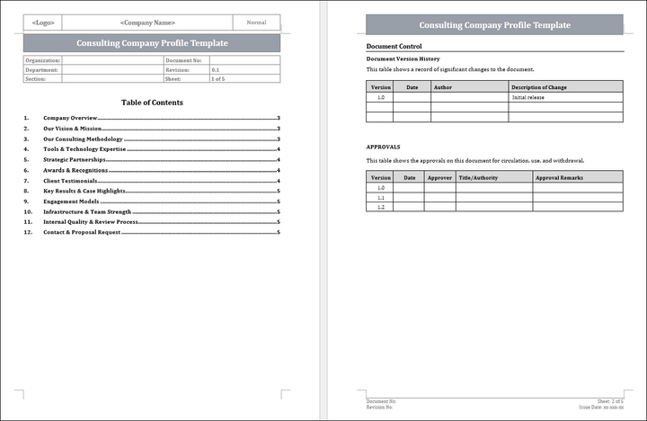 Consulting Company Profile Template
