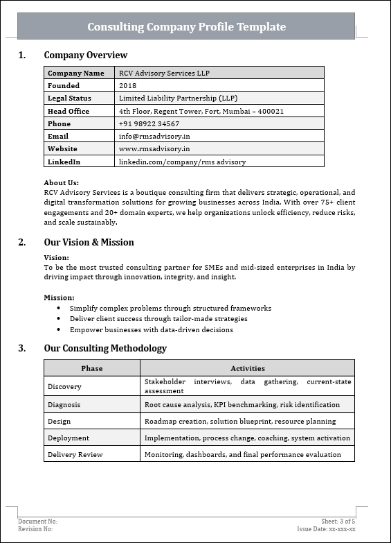 Consulting Company Profile Template
