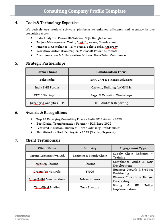 Consulting Company Profile Template

