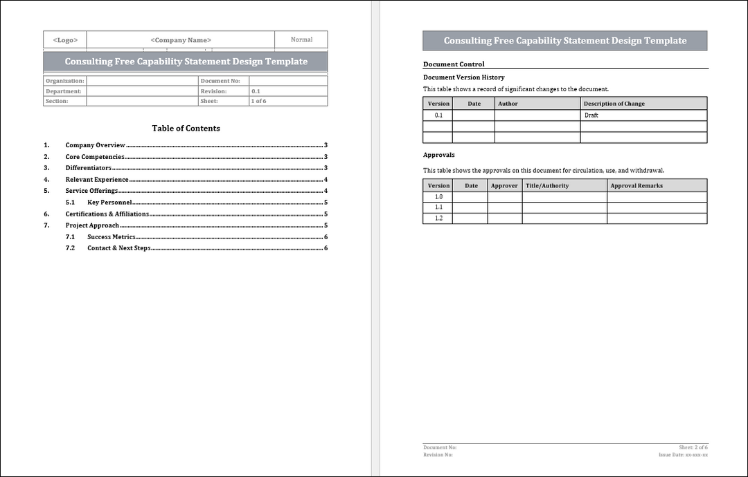 Consulting Free Capability Statement Design Template Free Download