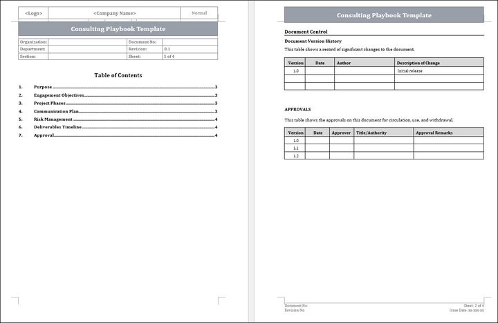 Consulting Playbook Template Free Download 