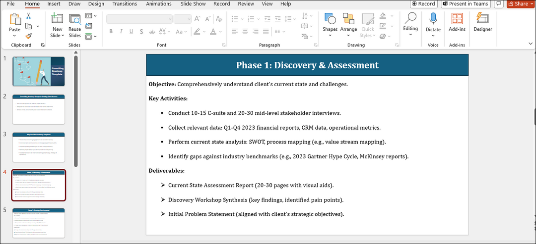 Consulting Roadmap Template Free Download