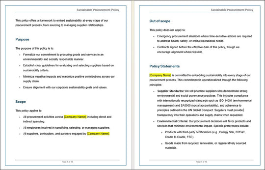 ESG Documentation Toolkit – Techno PM - Project Management Templates ...