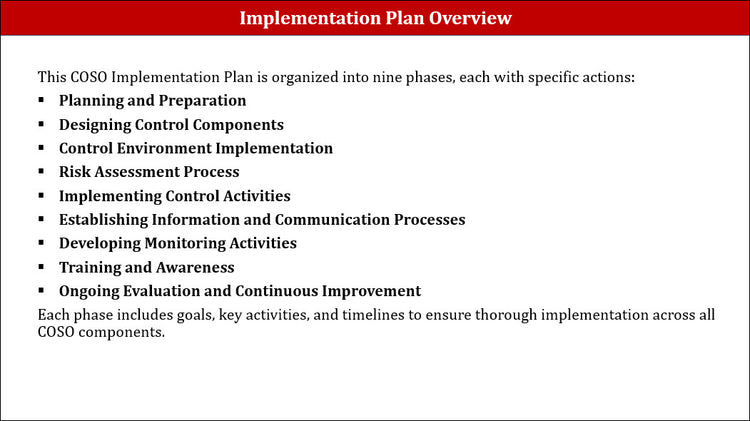 COSO Framework – Techno PM - Project Management Templates Download