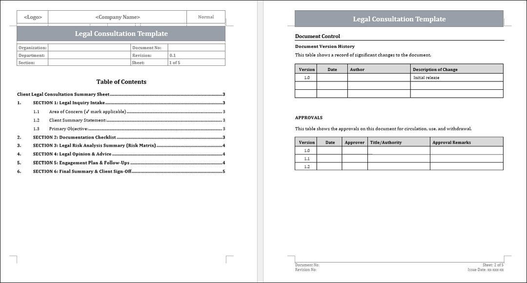 Legal Consultation Template