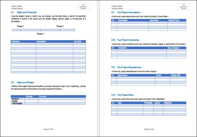 Project Management Jump Start Project Jumpstart Pack – Techno PM - Project Management Templates Download