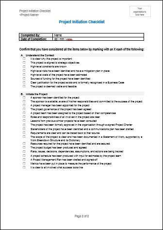 Project Management Jump Start Project Jumpstart Pack – Techno PM - Project Management Templates Download