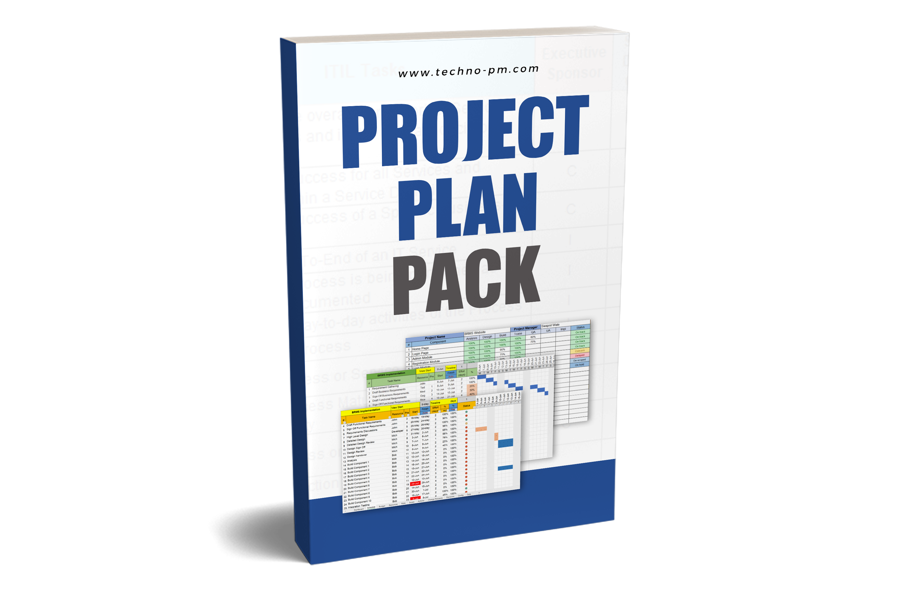 Project Plan Pack – Techno PM - Project Management Templates Download